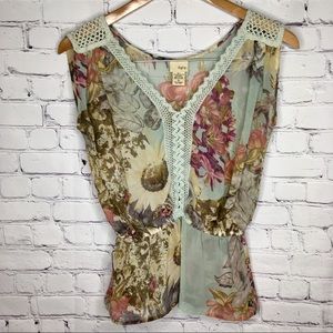 👚Daytrip Small Floral Crochet Blouse